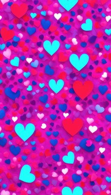 multiple girls,heart,no humans,pink theme,heart background,glowing,scenery,colorful