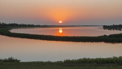 outdoors,sky,cloud,water,tree,no humans,night,grass,nature,scenery,reflection,sunset,lantern,sun,horizon,lamp,lamppost,river,evening,lake,orange sky,cloudy sky,grey sky,reflective water