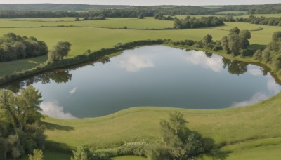 outdoors,sky,day,cloud,water,tree,blue sky,no humans,grass,nature,scenery,forest,reflection,mountain,road,river,landscape,lake,hill,field,reflective water