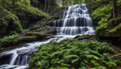 outdoors,day,signature,water,tree,no humans,sunlight,nature,scenery,forest,river,waterfall,moss,stream,plant,branch,landscape