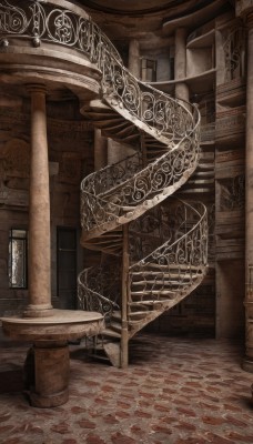 outdoors,indoors,no humans,window,building,scenery,stairs,door,architecture,pillar,statue,brown theme,carpet,arch,gate,column,pavement,stone floor,brick floor