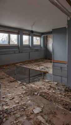 day,indoors,tree,no humans,window,chair,table,scenery,desk,classroom,ruins,bare tree,broken glass,broken window,door,glass,tile floor,crack,school,cracked floor