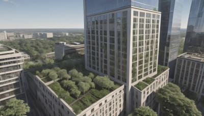 outdoors,sky,day,cloud,water,tree,blue sky,no humans,window,building,scenery,city,cityscape,skyscraper,ocean,ruins