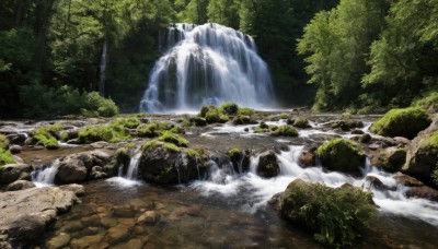 outdoors,day,water,tree,no humans,nature,scenery,forest,rock,river,waterfall,landscape,moss,stream,signature,sunlight,bush