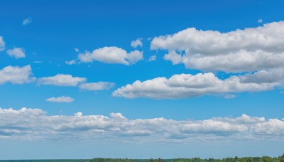 outdoors,sky,day,cloud,tree,blue sky,no humans,cloudy sky,nature,scenery,forest,blue theme,horizon,landscape,grass