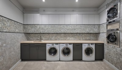 indoors,no humans,scenery,door,photo background,speaker,ceiling,still life,ceiling light,washing machine,solo,wooden floor,tiles,wall,tile floor,tile wall,floor