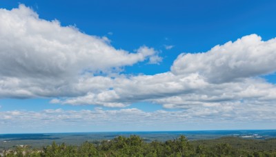 outdoors,sky,day,cloud,water,tree,blue sky,no humans,ocean,beach,cloudy sky,grass,plant,nature,scenery,horizon,field,summer,landscape