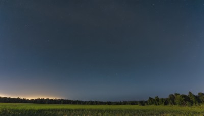 outdoors,sky,tree,no humans,night,grass,building,star (sky),nature,night sky,scenery,forest,starry sky,sunset,landscape,hill,field,gradient sky