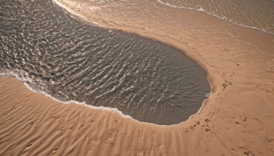 outdoors,water,no humans,ocean,traditional media,beach,scenery,sand,horizon,waves,shore,brown theme,day,military,from above,vehicle focus