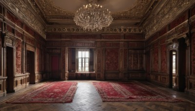 day,indoors,no humans,window,chair,table,sunlight,scenery,wooden floor,stairs,door,light,candle,architecture,pillar,floor,ceiling,hallway,carpet,arch,candlestand,ceiling light,rug,chandelier,fireplace,wooden chair