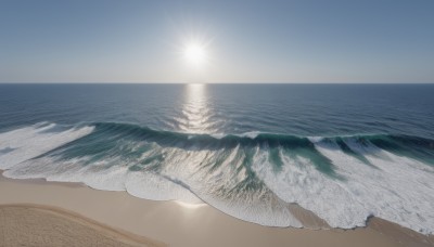 outdoors,sky,day,cloud,water,tree,blue sky,no humans,ocean,beach,sunlight,nature,scenery,mountain,sand,sun,horizon,waves,shore,sunrise,signature