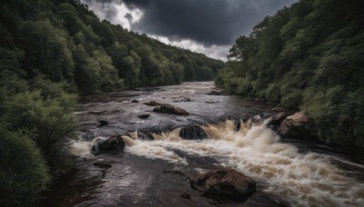 outdoors,sky,day,cloud,water,tree,no humans,cloudy sky,grass,nature,scenery,forest,rock,mountain,bush,splashing,river,landscape,ocean,waves,shore