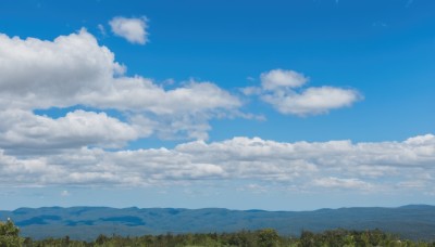 outdoors,sky,day,cloud,tree,blue sky,no humans,bird,cloudy sky,grass,nature,scenery,forest,mountain,landscape,mountainous horizon,hill