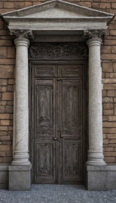 outdoors,indoors,no humans,scenery,stairs,door,wall,architecture,brick wall,pillar,arch,gate,column,stone floor,plant,brick floor