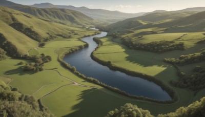 outdoors,sky,day,cloud,water,tree,no humans,grass,nature,scenery,forest,mountain,road,river,landscape,lake,hill,bush,field,path