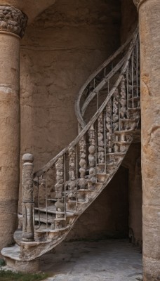 water,no humans,traditional media,grass,scenery,stairs,bridge,pillar,statue,cage,arch,outdoors,plant,wall,column