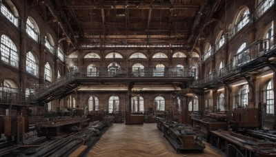 day,indoors,no humans,window,chair,table,sunlight,scenery,light rays,wooden floor,stairs,railing,architecture,sunbeam,bridge,pillar,ceiling,church,arch,chandelier