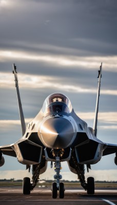 outdoors,sky,day,cloud,military,no humans,cloudy sky,robot,scenery,flying,science fiction,realistic,aircraft,military vehicle,airplane,vehicle focus,jet,fighter jet,solo,helmet,pilot suit,world war ii,cockpit,propeller,pilot