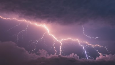 monochrome,outdoors,sky,cloud,no humans,cloudy sky,scenery,electricity,lightning