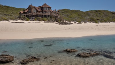 outdoors,sky,day,water,tree,blue sky,no humans,window,ocean,beach,grass,building,nature,scenery,rock,mountain,sand,road,house,river,landscape,shore,town,horizon,waves,cliff