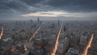 outdoors,sky,cloud,no humans,cloudy sky,building,scenery,city,cityscape,skyscraper,tower,rooftop,day,water,ocean,from above,horizon