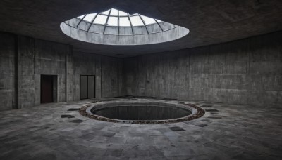 indoors,no humans,window,scenery,door,hallway,still life,building,rope,rain,wooden floor,wall,ruins,brick floor