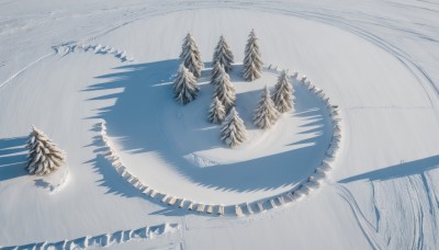 outdoors,sky,water,tree,no humans,nature,scenery,snow,forest,reflection,mountain,winter,bare tree,lake,reflective water,pine tree,day,cloud,from above,blue theme,landscape