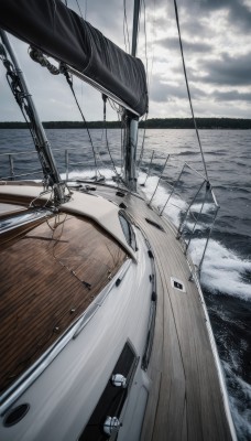 outdoors,sky,day,cloud,water,no humans,ocean,cloudy sky,scenery,horizon,watercraft,ship,boat,waves,grey sky,warship