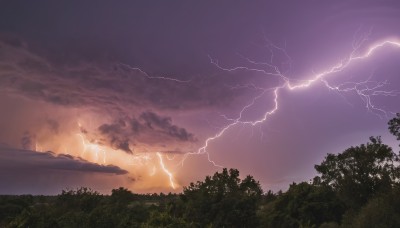 outdoors,sky,cloud,tree,no humans,cloudy sky,grass,nature,scenery,forest,sunset,mountain,electricity,lightning,landscape,water,ocean,horizon,watercraft