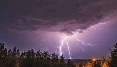 outdoors,sky,cloud,tree,no humans,cloudy sky,nature,scenery,forest,sunset,mountain,electricity,lightning,landscape,night,dark