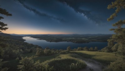 outdoors,sky,cloud,water,tree,no humans,night,grass,star (sky),nature,night sky,scenery,forest,starry sky,reflection,sunset,mountain,horizon,river,landscape,lake,ocean,beach,shore,sunrise