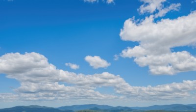 outdoors,sky,day,cloud,blue sky,no humans,cloudy sky,nature,scenery,blue theme,mountain,horizon,landscape,mountainous horizon,monochrome,forest