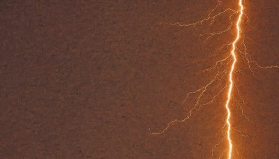 solo,monochrome,outdoors,sky,cloud,no humans,scenery,brown background,electricity,lightning,brown theme,pokemon (creature),glowing,black background,orange theme