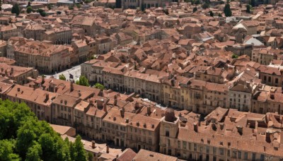 outdoors,artist name,tree,no humans,watermark,from above,building,scenery,city,cityscape,house,window,bird,nature,bush,castle,town