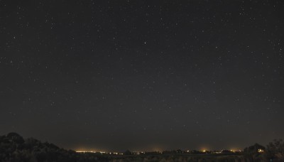 outdoors,sky,tree,no humans,night,building,star (sky),nature,night sky,scenery,forest,starry sky,river,landscape,milky way,star (symbol),city lights