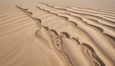 1girl,solo,monochrome,no humans,1other,sand,sepia,surreal,brown theme,desert,lying,from side,close-up