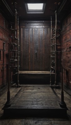 indoors,no humans,window,chain,sunlight,scenery,wooden floor,stairs,door,day,wall,brick wall,hallway,industrial pipe,stone floor