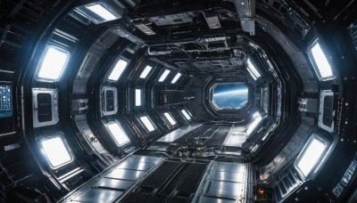 dutch angle,no humans,window,from above,scenery,reflection,science fiction,space,spacecraft,spacesuit,cockpit,indoors,signature,realistic,planet