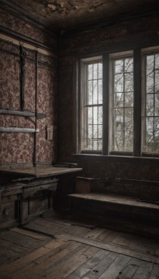 day,indoors,tree,no humans,window,chair,table,sunlight,scenery,desk,wooden floor,wall,bare tree,wood