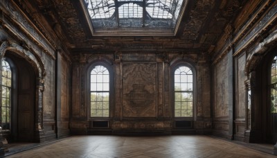 day,indoors,tree,no humans,window,sunlight,scenery,stairs,door,architecture,tile floor,pillar,church,arch,column,chair,table,plant,wooden floor,fantasy,tiles,floor,ceiling,carpet