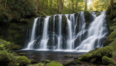 outdoors,day,water,tree,no humans,sunlight,nature,scenery,forest,rock,river,waterfall,moss,stream,landscape