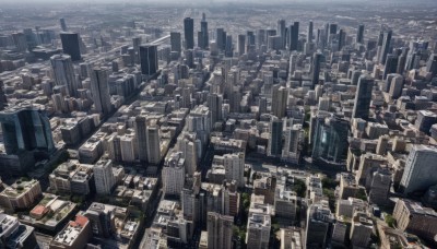 outdoors,sky,tree,no humans,from above,building,scenery,city,cityscape,river,skyscraper,landscape,rooftop,city lights,day,real world location