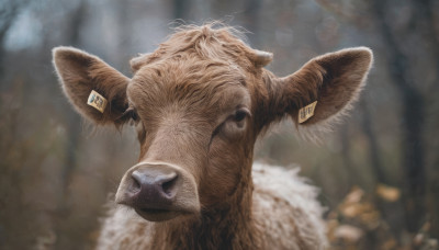 solo, blurry, no humans, depth of field, blurry background, animal, realistic, animal focus, brown fur