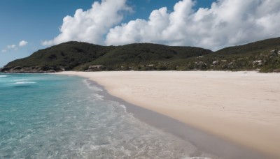 outdoors,sky,day,cloud,water,blue sky,no humans,ocean,beach,cloudy sky,nature,scenery,mountain,sand,horizon,road,waves,landscape,mountainous horizon,shore,building