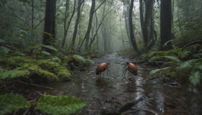 outdoors, day, water, blurry, tree, no humans, depth of field, animal, leaf, bug, plant, nature, scenery, forest