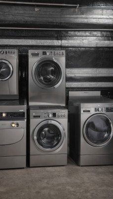 monochrome,indoors,no humans,scenery,reflection,photo background,speaker,washing machine,solo