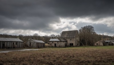 outdoors,sky,day,cloud,tree,no humans,window,cloudy sky,grass,building,nature,scenery,forest,fence,road,field,house,path,blue sky,bush,wall,landscape,hill,town