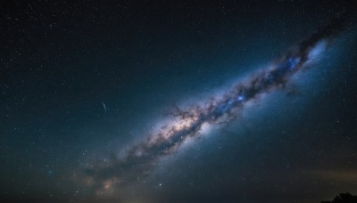 outdoors,sky,cloud,tree,no humans,night,star (sky),nature,night sky,scenery,starry sky,reflection,dark,shooting star,milky way