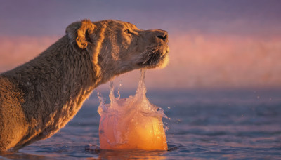 outdoors, sky, cloud, water, no humans, ocean, animal, watercraft, whiskers, oversized animal