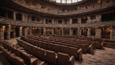 indoors,no humans,window,sunlight,building,scenery,stairs,light,architecture,ruins,bridge,pillar,arch,chair,couch,wooden floor,fantasy,railing,stone floor,stone wall